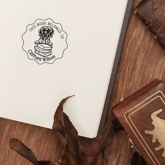 Cute Great dane Hund Bok Stämpel (Skapare uppladdad)