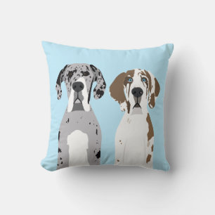 Cute Great dane Hundar Blue Kudde