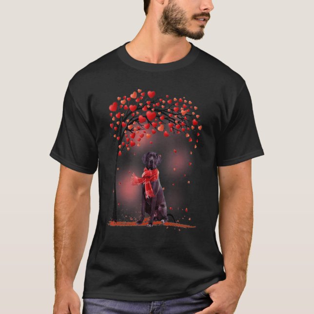 Cute Great dane par Valentine Kärlek Träd Hundar H T Shirt (Framsida)