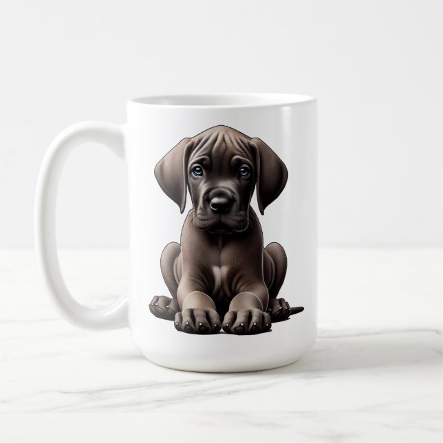 Cute Great dane Puppy Kaffemugg (Vänster)