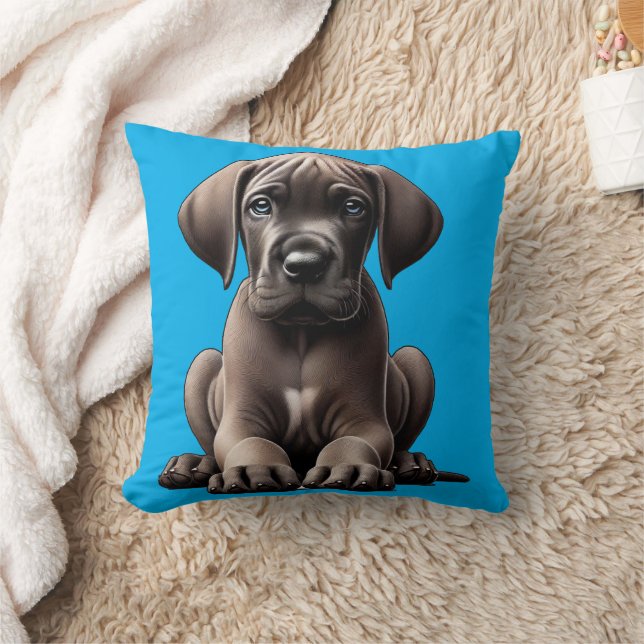 Cute Great dane Puppy Kudde (Filt)