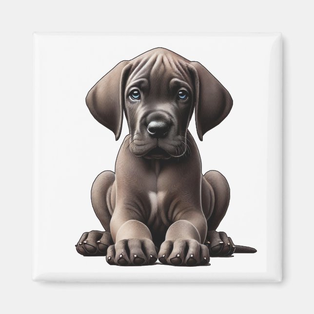 Cute Great dane Puppy Magnet (Framsidan)