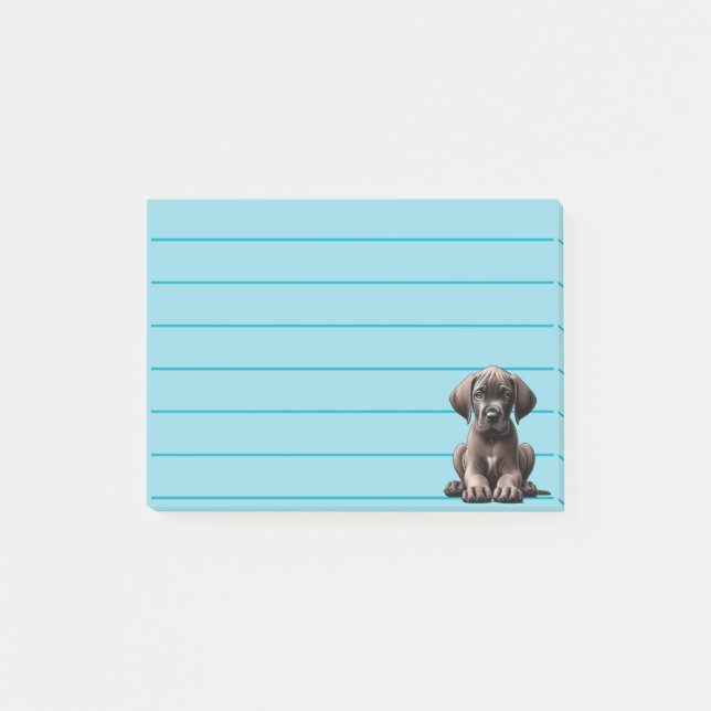 Cute Great dane Puppy Post-it Block (Framsida)