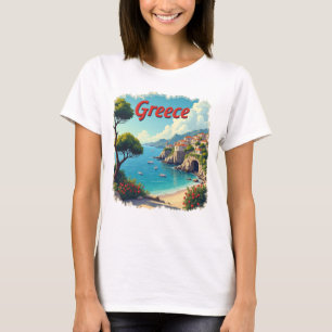 Cute Greece Seaside Scenia Travel Tee