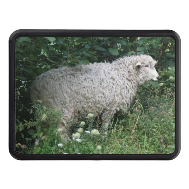 Cute Greedy Sheep Eating Hitch Cover Skydd För Dragkrok (Framsidan)