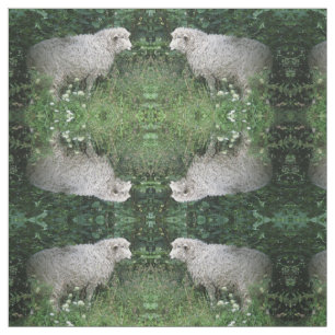 Cute Greedy Sheep Eating Patternated Animal Fabric Tyg