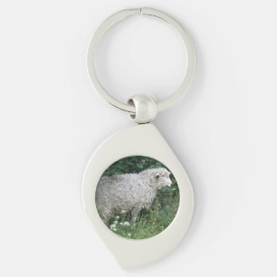 Cute Greedy Sheep EE Keychain Swirl Silverfärgad Nyckelring