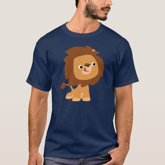 Cute Greedy Tecknad Lejon T-Shirt (Framsida)