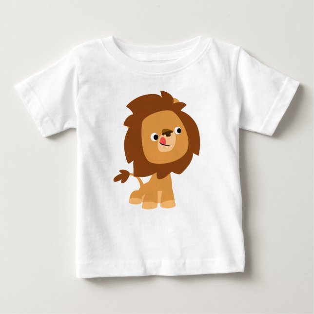 Cute Greedy Tecknad Lejonare Baby T-Shirt (Framsida)