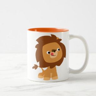 Cute Greedy Tecknad Lejonare Mugg