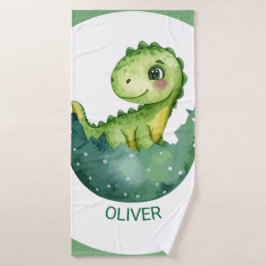 Cute Green Dinosaur Custom Watercolor Pastel