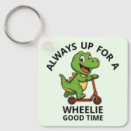 Cute Green Dinosaur Nyckelring