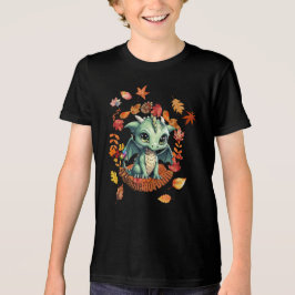 Cute Green Dragon “Autism Awesome Autumn” Design  T Shirt