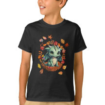 Cute Green Dragon “Autism Awesome Autumn” Design 