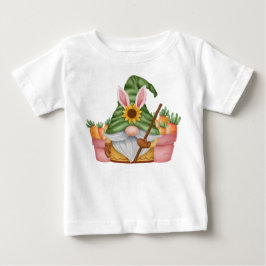 CUTE GREEN EASTER GNOME WITH ORANGE CARROTS T SHIRT