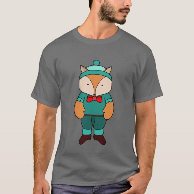 Cute green fox t shirt (Framsida)