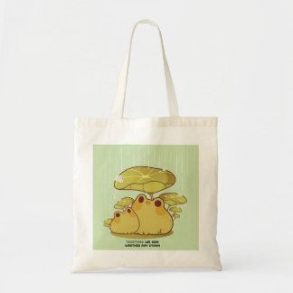 Cute Green Frogs Tote Bag Tygkasse