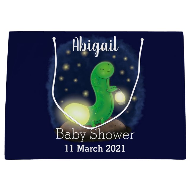 Cute green glow worm cartoon illustration (Framsidan)