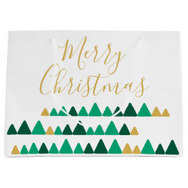 Cute Green & Golden Woods Christmas Trees