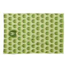 Cute Green Heart-Shaped Alien Pattern Monogram Kit