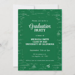Cute Green Math Hand-Lettering Photo Graduation Inbjudningar