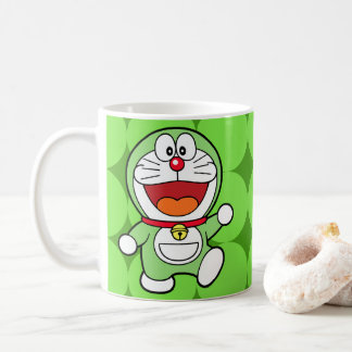 Cute Green Mini Doraemon Anime Kaffemugg
