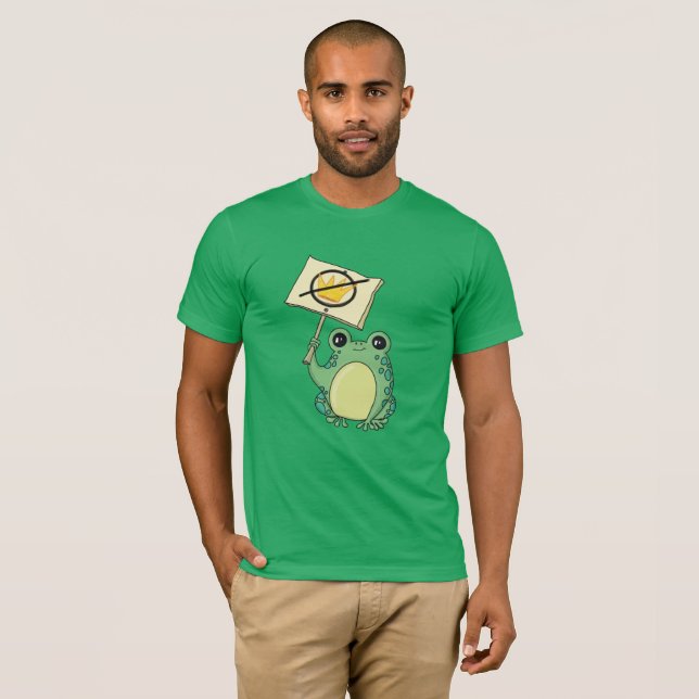 Cute Green No Kings Frog T-shirt (Hel framsida)