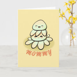 cute green octopus mother Card Kort