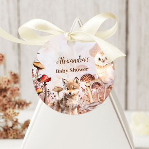 Cute Greenery Forest Animals Woodland Baby Shower Runt Klistermärke