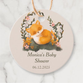 Cute Greenery Little Fox Baby Shower Gåvor Etiketter
