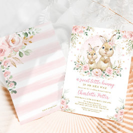 Cute Greenery Rabbit Påskhare Födelsedagsfest I Inbjudningar