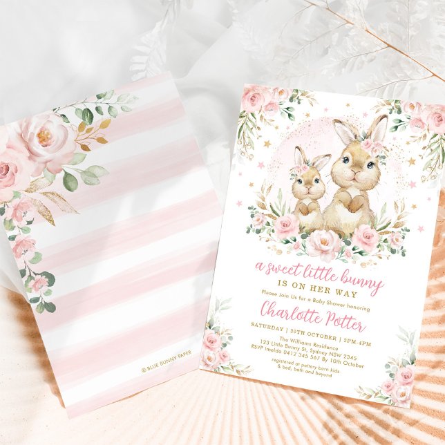 Cute Greenery Rabbit Påskhare Födelsedagsfest I Inbjudningar (Skapare uppladdad)