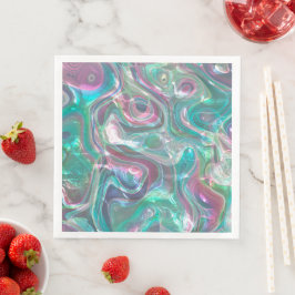 Cute Greenery Rosa Blue Abstrakt Marble Mönster Pappersservett