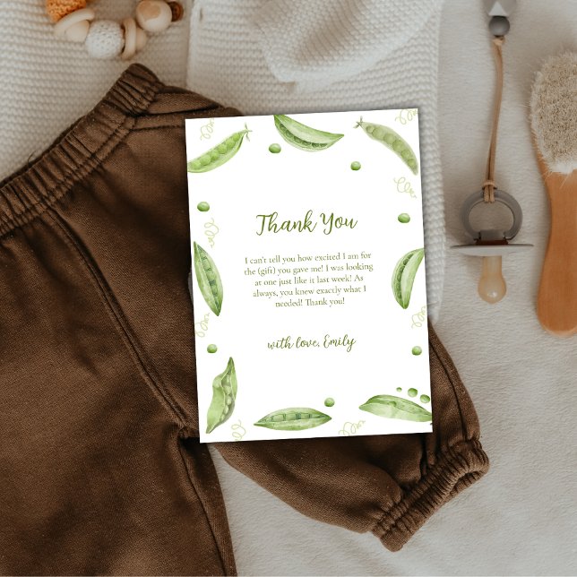 Cute Greenery Veggie Sweet Pea in Pod Baby Shower Tack Kort (Cute Greenery Veggie Sweet Pea In Pod Baby Shower Thank You Card)