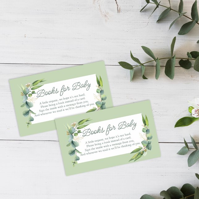 Cute Greenery Woodland Animals Bokar för Baby Tilläggskort (Skapare uppladdad)