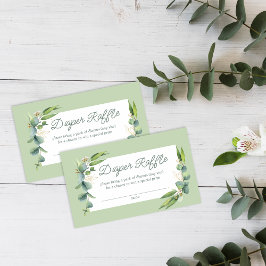 Cute Greenery Woodland Animals Diaper Raffle Tilläggskort