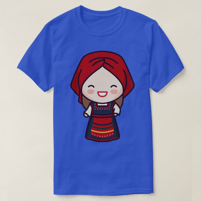 Cute Grekiska flicka i traditionell press T Shirt (Design framsida)