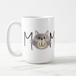 Cute Grey Cat's Mother Personalized Mothers Day  Kaffemugg