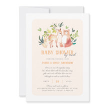 Cute Grey Woodland Animals Baby Shower by Mail