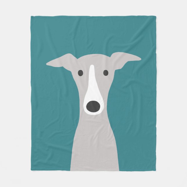Cute Greyhound | Greyhound | Hund Fleecefilt (Framsidan)