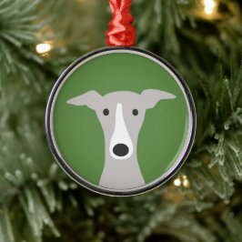 Cute Greyhound, italiensk Greyhound eller Whistrin Julgransprydnad Metall