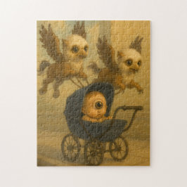 Cute Griffins & Baby Cyclops Mythology Fantasy Art Pussel