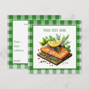 Cute grillad fisk party inbjudningar