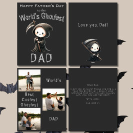 Cute Grim Reaper 3 Photo Collage Fars dag Card Kort