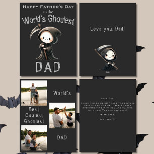 Cute Grim Reaper 3 Photo Collage Fars dag Card Kort