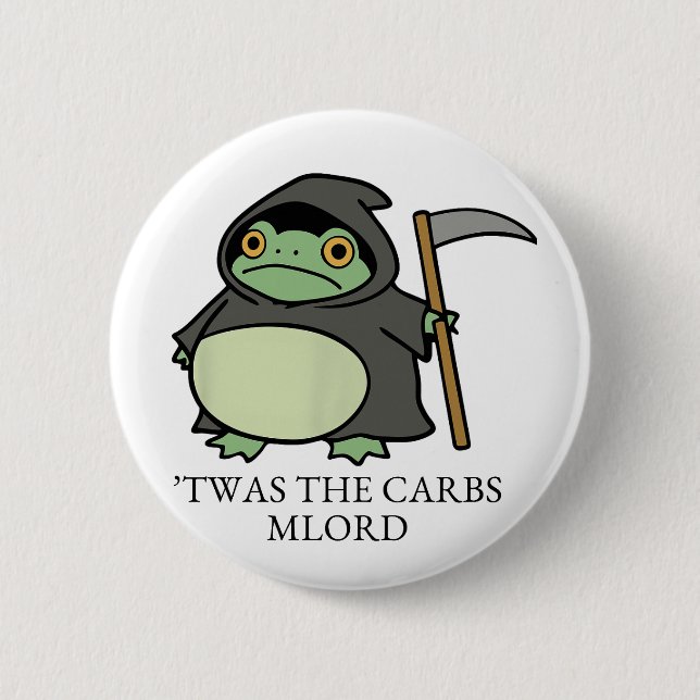 Cute Grim Reaper Frog - ’Twas the Carbs M'Lord’ Knapp (Framsida)
