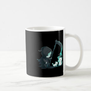 Cute Grim Reaper Skeleton with Cat Ghost Kawaii Pa Kaffemugg