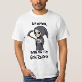 Cute Grim Reaper with Skull Mugg Tecknad Art T Shirt