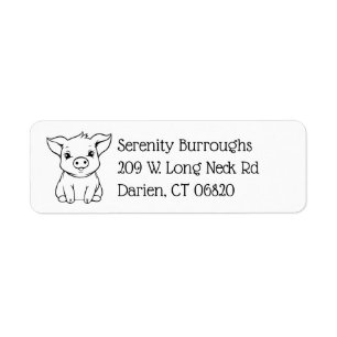 Cute Gris Älskare Farmer Funny Farm Animal Piglet Returadress Etikett