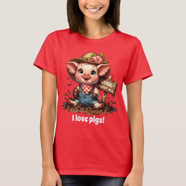 Cute gris älskare lägger till text t shirt (Framsida)